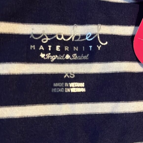 Ingrid & Isabel Navy and White Striped Maternity Blouse - Picture 3 of 4